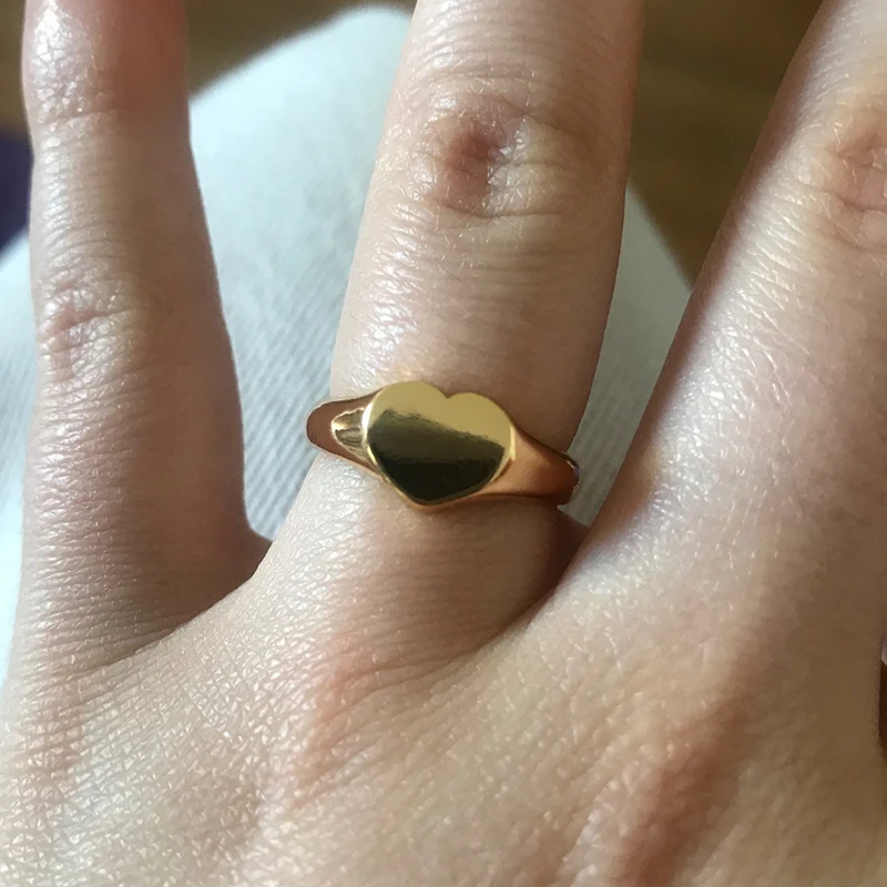 Stainless Steel Heart Rings For Women Gold Color Engagement Wedding Party Ring Female Fashion Finger Jewelry Gift 2024 Trend - Image 2