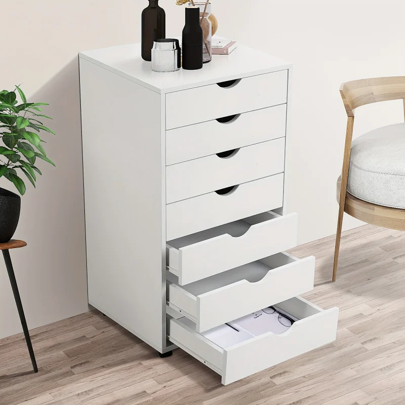 Custom.Drawer Chest, Wood Storage Dresser File Cabinet Organizer with Wheels - Under Desk - Bedroom & Home Office - Perfe - Image 2