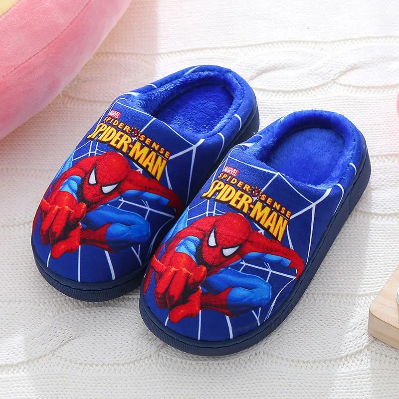 Cartoon Printed Spider-man Cotton Slippers For Children's Shoes Fashion New Style Warmth Autumn Winter Indoor Kids Boys Slipper - Image 4
