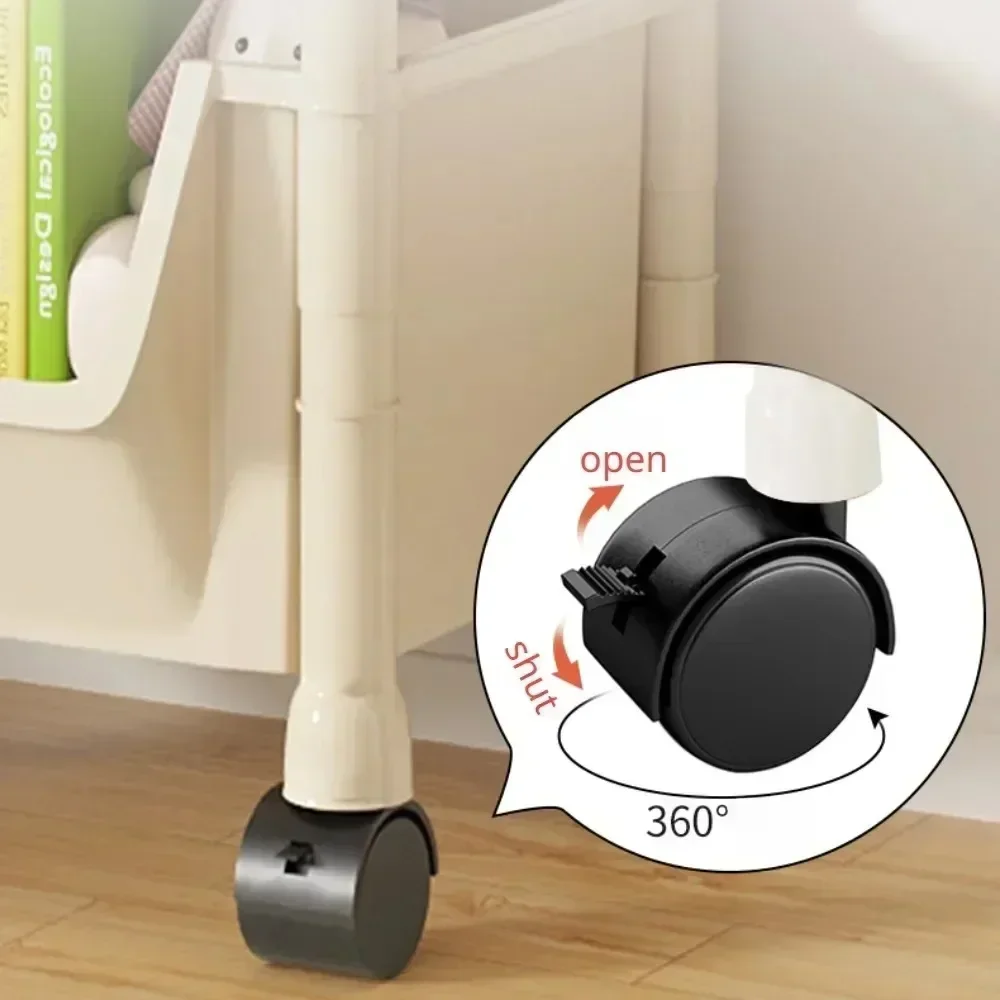 Trolley Bookshelf Kitchen Storage Rack Kitchen Corner Narrow Slit Storage Cabinet Bathroom Living Room Home Organizer - Image 6
