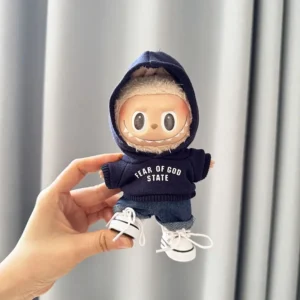 Labubu 17cm Clothes II Idol Dolls Sitting Party The Monster Outfit Accessories Clothing DIY Kids Gift Hoodie And Jeans ED18H
