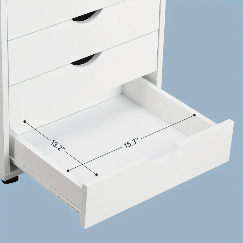 Custom.Drawer Chest, Wood Storage Dresser File Cabinet Organizer with Wheels - Under Desk - Bedroom & Home Office - Perfe - Image 5